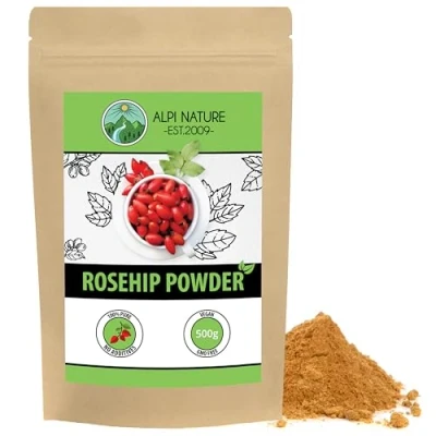 Image of Rosehip Powder 100% pure (500g), Gently ground, Naturally without additives, Vegan, flour, granules