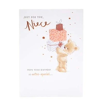 Image of UK Greetings Birthday Card for Niece Teddy Bear Design