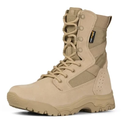 Image of FREE SOLDIER Mens Military Boots mid top Combat Tactical Lace Up All Terrain Shoes for Hiking, Hunting, Working, Walking, Climbing(Coyote Brown,39EU)