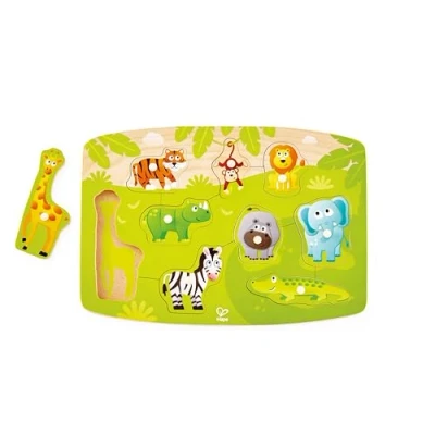 Image of Hape E1405 Jungle Animal Wooden Peg Puzzle Educational Toy