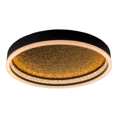 Image of Arany Dimmable Integrated LED Semi Flush Ceiling Light Black 2957K