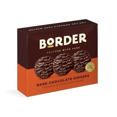 Image of Border Luxury Biscuits Dark Chocolate Gingers made with Expertly Sourced Ginger &amp; Rich Box to Share 255g