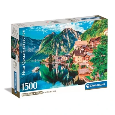 Image of Clementoni Jigsaw Puzzle Collection Hallstatt 1500 Pieces Poster Included, For Adults 14 99 Years, Gift Men/Women, Made In Italy, 31714