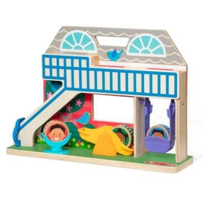 Image of Melissa &amp; Doug GO Tots Wooden Toy Schoolyard Tumble with Characters, for Infants, Developmental Toddlers, 1+, Gift Baby Boys or Girls, FSC Certified Materials