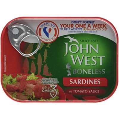 Image of John West Boneless Sardines in Tomato Sauce, 95 g, Pack of 12