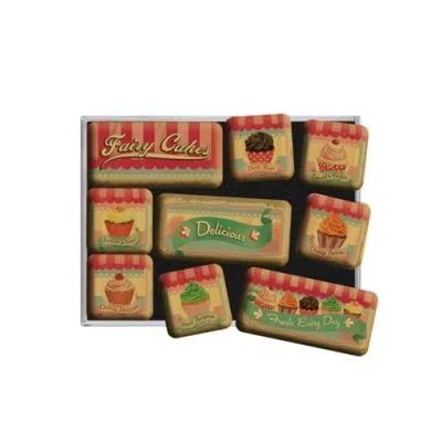 Image of Nostalgic Art 83055 Home &amp; Country Fairy Cakes Delicious, Magnet Set (9pcs)