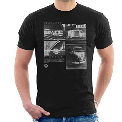 Image of Volkswagen T1 Campervan 1967 Shots Men&#039;s T Shirt Black
