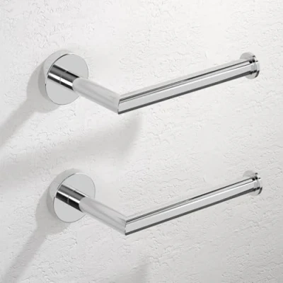 Image of HITSLAM Toilet Roll Holder Wall Mounted SUS 304 Stainless Steel Silver Paper Waterproof Rotateproof Loo for Bathroom Chrome 2 Pack