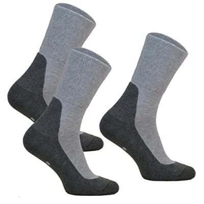 Image of 3 pairs Extra Wide Diabetic Socks MEDIC DEO COTTON for Swollen Legs, non compression, anti Blistering, Antibacterial (47 49, UKPP)