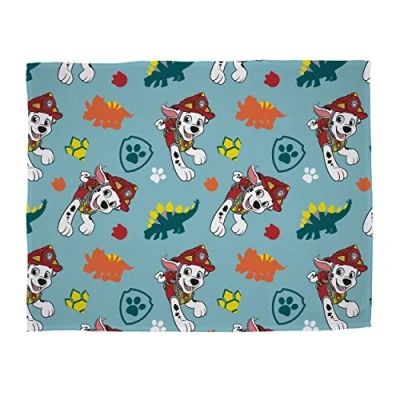 Image of PAW PATROL Character World Official Dino Fleece Blanket Throw Blue Mighty Dinosaur Design Super Soft Perfect For Any Bedroom 100x150