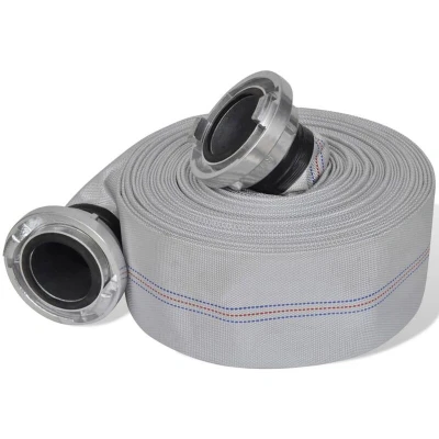 Image of vidaXL Durable Fire Hose, 30m/3&quot;, with Storz B Couplings, Weather Resistant Material, PVC Lined, Storage Friendly