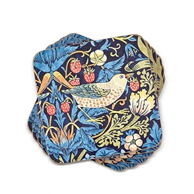 Image of Morris &amp; Co Strawberry Thief Blue Placemats Set of 6