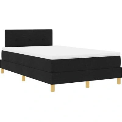 Image of Box Spring Bed with Mattress &amp; led Black 120x200 cm Fabric Vidaxl