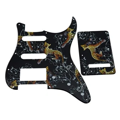 Image of Dopro Strat HSS Guitar 3D Printed plastic pickguard ST Back Plate Tremolo Cover for USA/Mexican FD Leopard Pattern