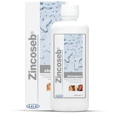 Image of ICF Zincoseb Dog Shampoo for Itchy Skin Relief Anti Itch + Antifungal Antibacterial Dogs &amp; Cats Made Pets with Sensitive 250 ml