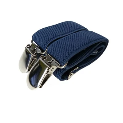 Image of Baby/Childrens 0 2 Yrs Elasticated Clip on Braces/Suspenders Navy Blue