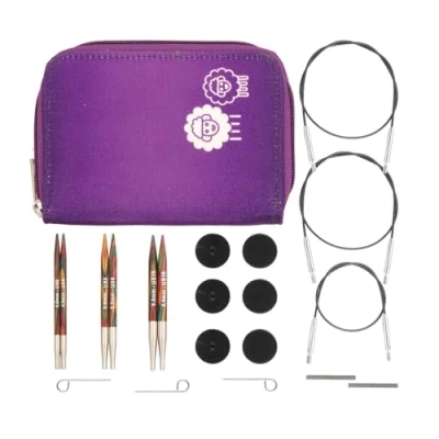 Image of KnitPro Symfonie Interchangeable Circular Knitting Needle Set, Starter, 4.00, 5.00 &amp; 6.00mm Plus Accessories, 26 20660