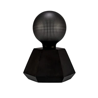 Image of Pauleen 48283 LED Table Lamp Black Flare Mobile Timer Battery Including 1 x 0.3 Watt Living Room Concrete Glass 2700 K E27