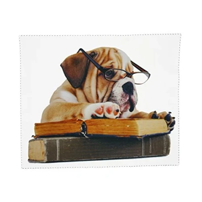 Image of GoOpticians Glasses Cleaning Microfiber Cloth English Bulldog Spectacle lens Microfibre Cleaner 15cm x 18cm