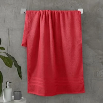 Image of Catherine Lansfield Zero Twist Cotton Bath Towel Red