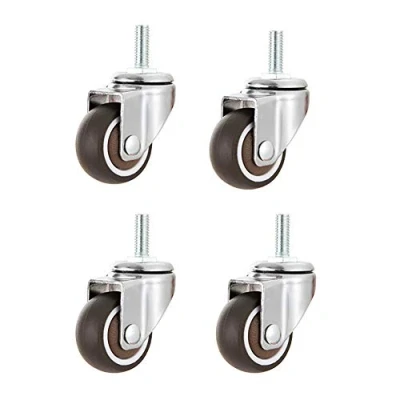 Image of castors 4 Furniture Casters 1&quot; (25mm) M6 Thread｜1.5&quot; M8 Screw｜2&quot; (50mm) M10 Bolt｜Silent Swivel Rubber Industrial Trolley Wheels With Brake For Hardwood Floor Carpet 200KG