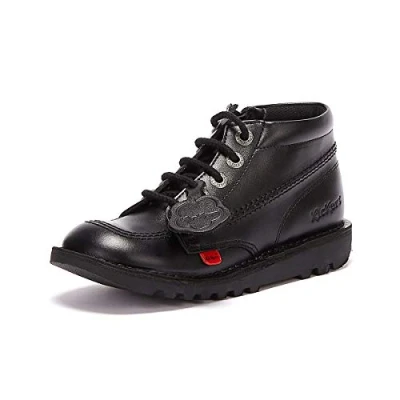 Image of Kickers Unisex Kid&#039;s Kick Hi Classic Ankle Boots with Zip Extra Comfortable Added Durability Premium Quality School Shoes, Black, 13 UK Child
