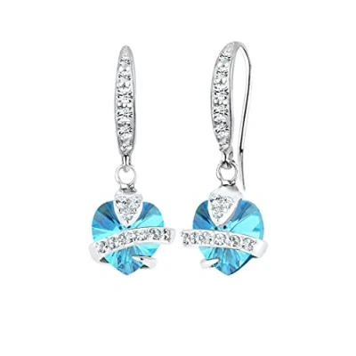 Image of Elli Earrings Hänger Herz Symbol Kristalle 925 Silber