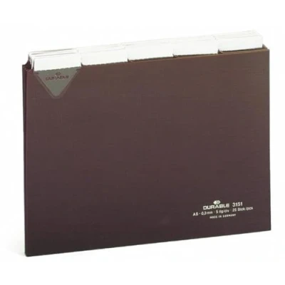 Image of Durable 315111 25 Piece A5 Index Card with Welded Tab Brown