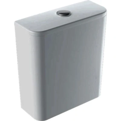 Image of Geberit Smyle Square exposed cistern, close coupled, dual flush, bottom water supply connection: white 500 214 01 1 500.214.01.1