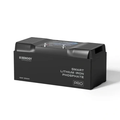 Image of Renogy 200Ah 12V LiFePO4 Battery with Bluetooth and Self Heating, Smart Lithium Leisure Fire Resistant Casing, IP 67 60+ BMS Protections, Safe for Caravan, Marine Off grid Use