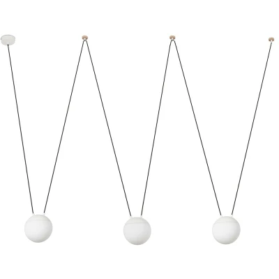 Image of Mine 3 Light Ceiling Pendant White, Wood, E27