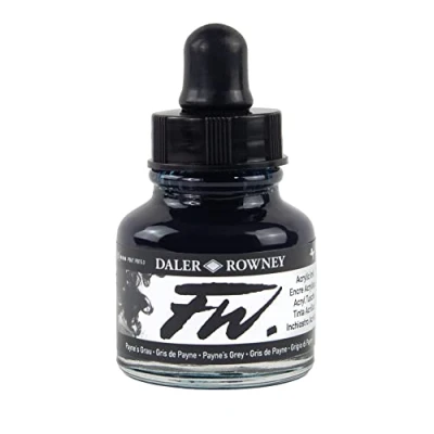 Image of Daler Rowney FW Acrylic Ink, Glass Bottle with Dropper, 1oz 29.5 ml, Shimmering Red
