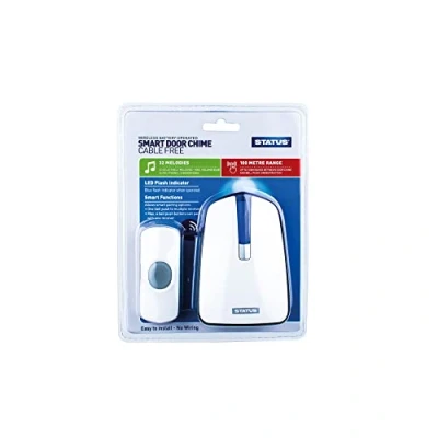 Image of Status Wireless Plug in Door Chime with Strobe White