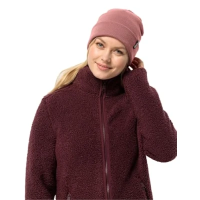 Image of Jack Wolfskin Rib Beanie Hat, Mineral Red, Standard Size