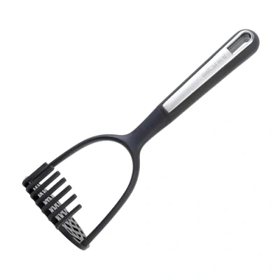 Image of Wiltshire Aspire Potato Masher, Food &amp; Vegetable Ricer, Crusher with Spaghetti Strainer, Heat Resistant Utensil, Non Stick, Scratch, Anti Slip Soft Touch Handle, Grey Silver, 28.3x10x8.8cm