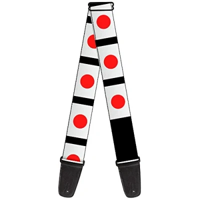 Image of Buckle Down Guitar Strap Japan Flags 2 Inches Wide