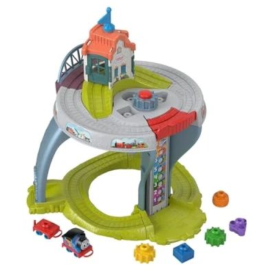 Image of Thomas &amp; Friends Toddler Toy My First Train Table with Track, Cargo Stacking Fine Motor Activities for Kids Ages 18+ Months, JDD70