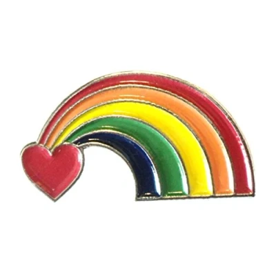Image of LGBT Love Rainbow Pride Lesbian Gay Bisexual Transgender Metal Enamel Pin Badge