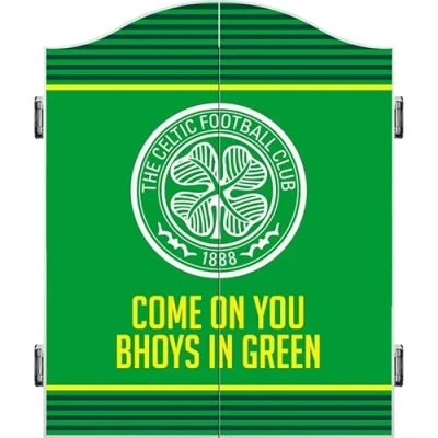 Image of FOCO Officially Licensed Celtic Football Club Bhoys 1888 FC Darts and Dartboard Cabinet, COYB, Green (CAB094)