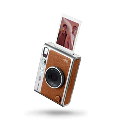 Image of instax mini EVO Hybrid camera and smartphone printer, BROWN