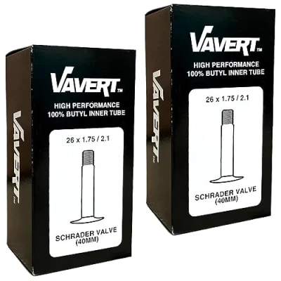 Image of Vavert 26&quot; x 1.75 2.1 Mountain Bike Inner Tubes Schrader Valve (Pair)