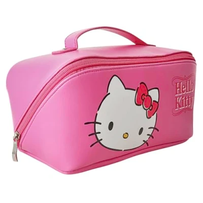 Image of Hello Kitty Travel Toiletry Bag, Hanging Bag Pink, Makeup Sanrio Official License, Cosmetic
