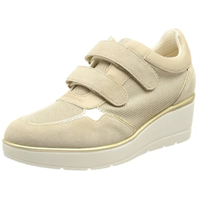 Image of Geox Womens D Ilde B Sneakers, Lt Taupe, 5 UK