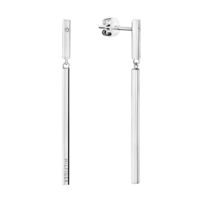 Image of Tommy Hilfiger Linear Earrings silvercoloured, Women&#039;s, Size: One Size, Silver coloured