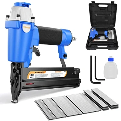 Image of VIGRUE F50/9040 Compressed Air Nailer, 2 in 1 Clip and Nail Gun (Nails up to 50 mm, Staples 40 mm) with Accessory Set