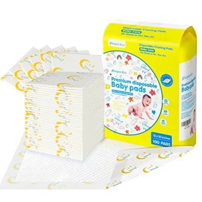 Image of Baby Disposable Changing Pads 100 Count Incontinence Underpad Diaper Liners Quick Absorb Soft Breathable Waterproof Leak Proof 13x18in