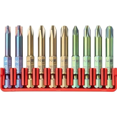 Image of PB Swiss Tools Full BitBlock E6.712 with 10 E6 1/4&quot; PrecisionBits 100% Made Bits can be pushed out sideways or upwards