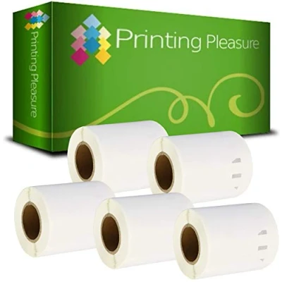 Image of Printing Pleasure 5 x 14681 Compatible Labels Rolls for LabelWriter &amp; Seiko Label Printers Ø57mm 160 per Roll