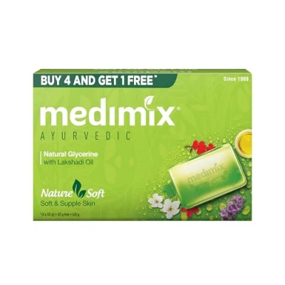 Image of Medimix Ayurvedic Glycerine Soap, 125g (4+1 Super Saver Pack)