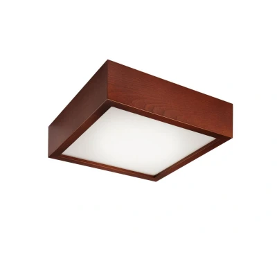 Image of Square Simple Flush Ceiling Light Rustic, 1x E27